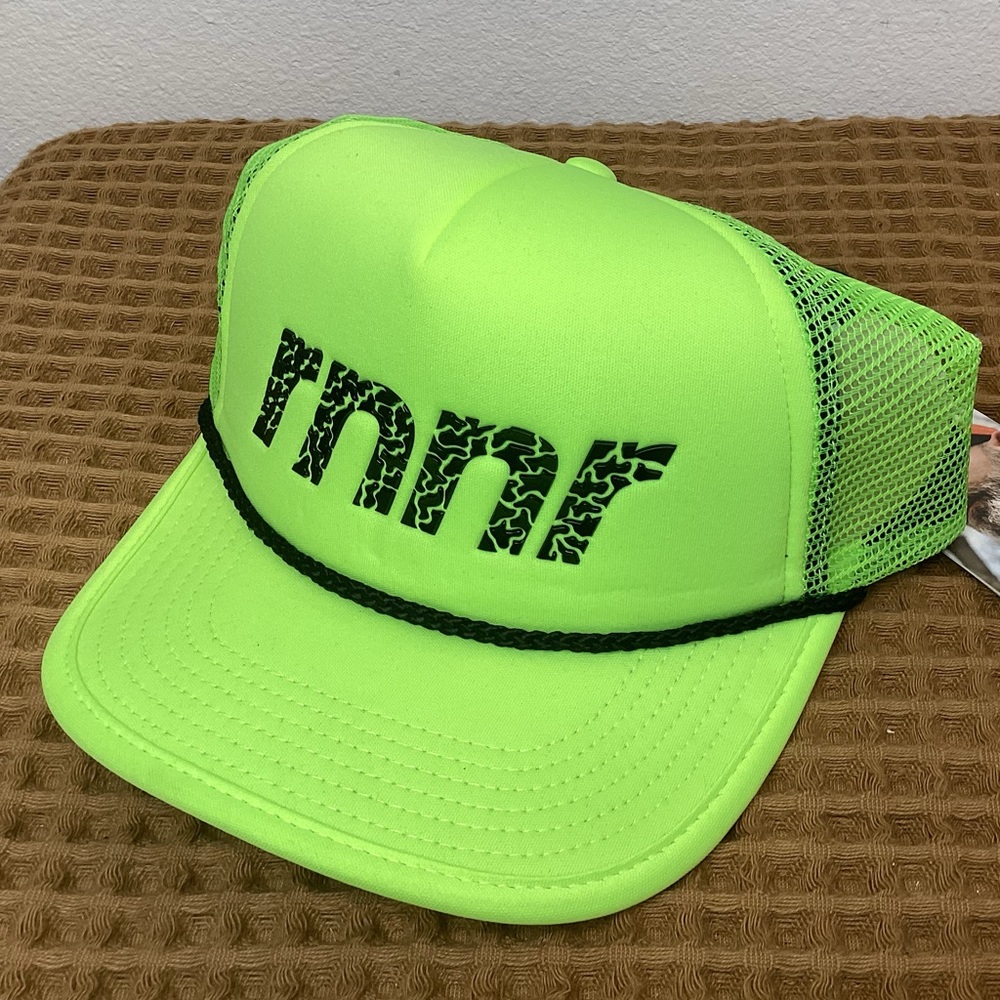 RNNR Hat Mesh StrapBack Cap Running Front Panel‎ Neon Yellow Lightweight UPF 40